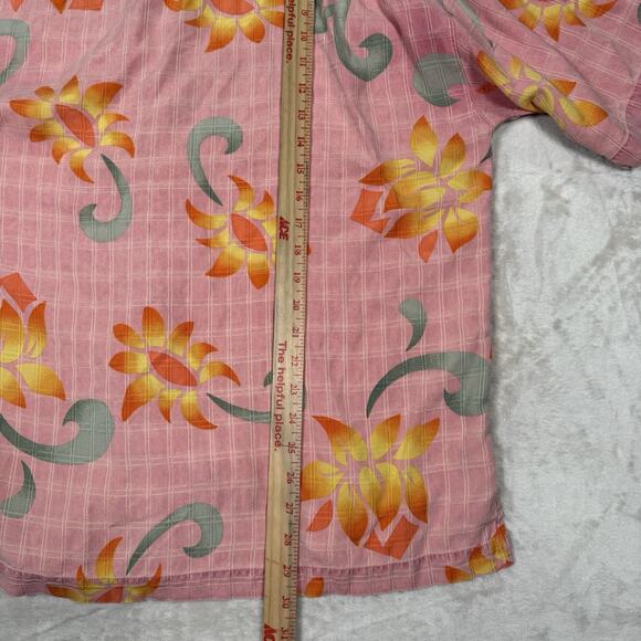 Tommy Bahama Pink Floral Hawaiian Tropical Camp Shirt 100% Silk Men's Size Large - Picture 6 of 6